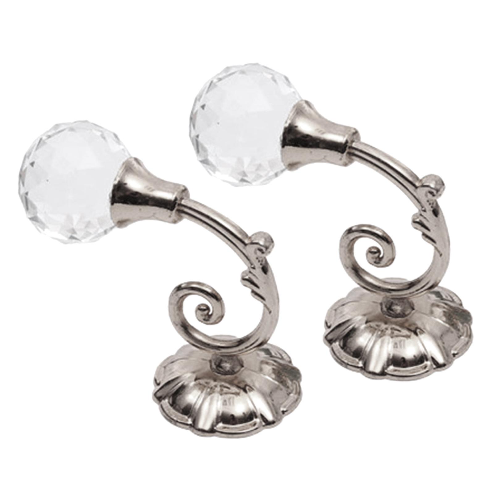 

2 шт. Металлический хрустальный держатель для штор настенные подхваты крючки пряжка ручка крючок держатель зажим для штор украшение для комнаты дома серебряный