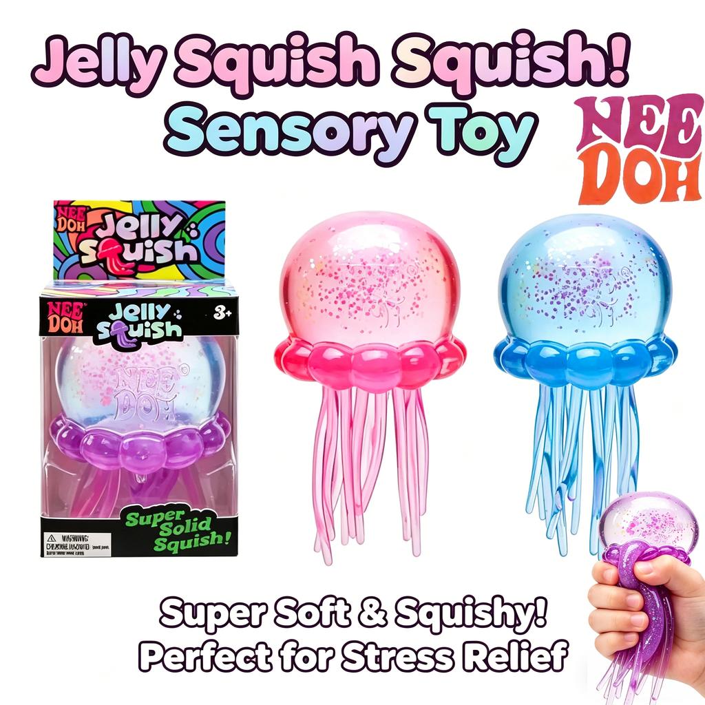 Cute Jellyfish Squishy Stress Relief Toy Waterproof Sensory Toy Premium Gift Suitable For Boys And Girls, Pressure Relieving Toy
