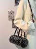 2025 Polka Dot High-End Color Block Cylinder Handbag - Versatile, Fashionable, Compact for Commuting