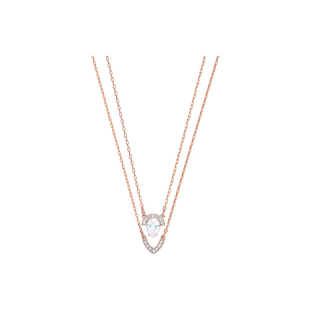 Swarovski Gallery Pear Fashion Double Layer Collarbone Necklace Women necklace Rose-Gold 5278755