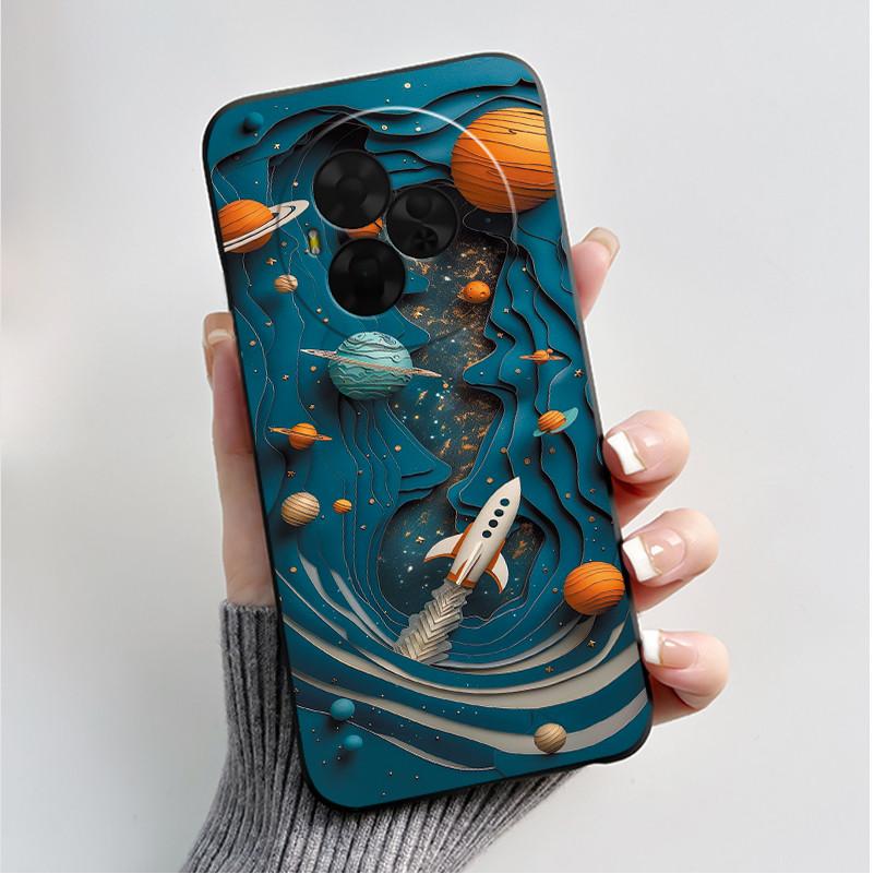 Printing Pattern Case For TCL Nxtpaper 60 Ultra Soft Silicone Black Shell Cover Cute Flower Cartoon Casing