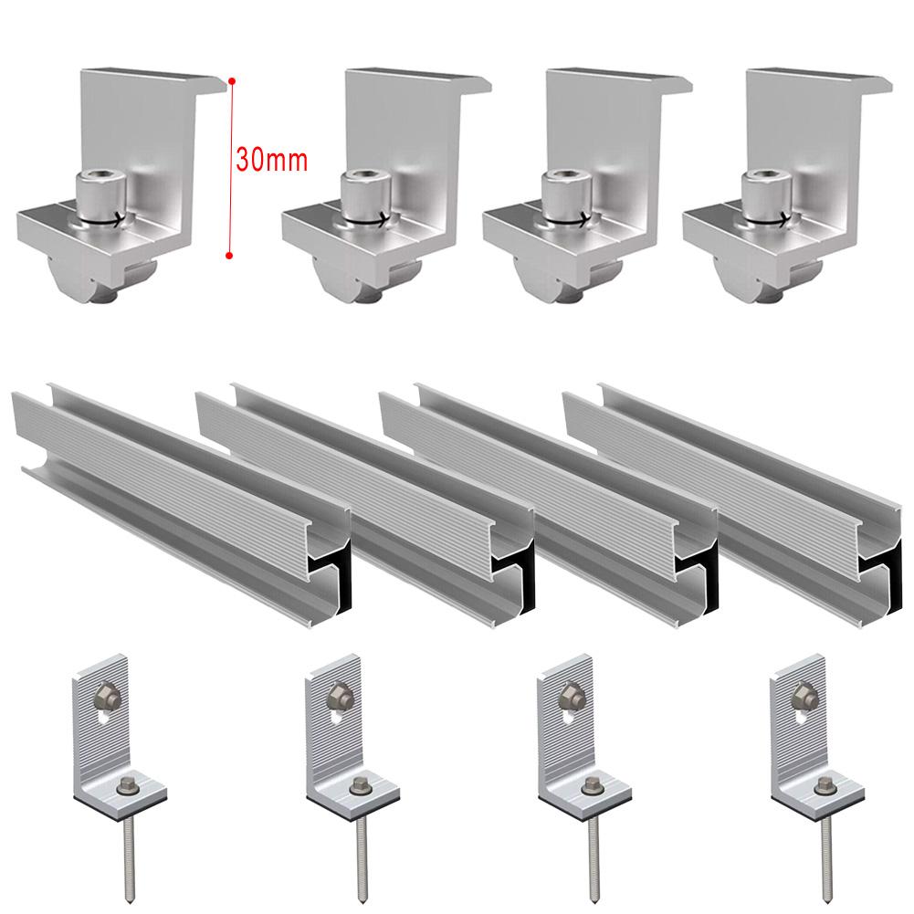 Solar Rail Alu Mounting Rail 200mm *56mm*30mm Bracket Rail For Flat Roof Metal Roof Solar Panel Module High Quality