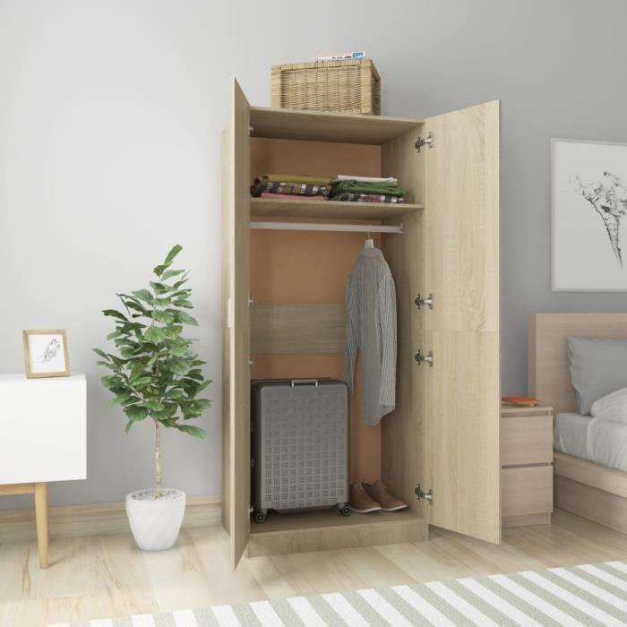 VidaXL Wardrobe Sonoma Oak 80x52x180 Cm Chipboard