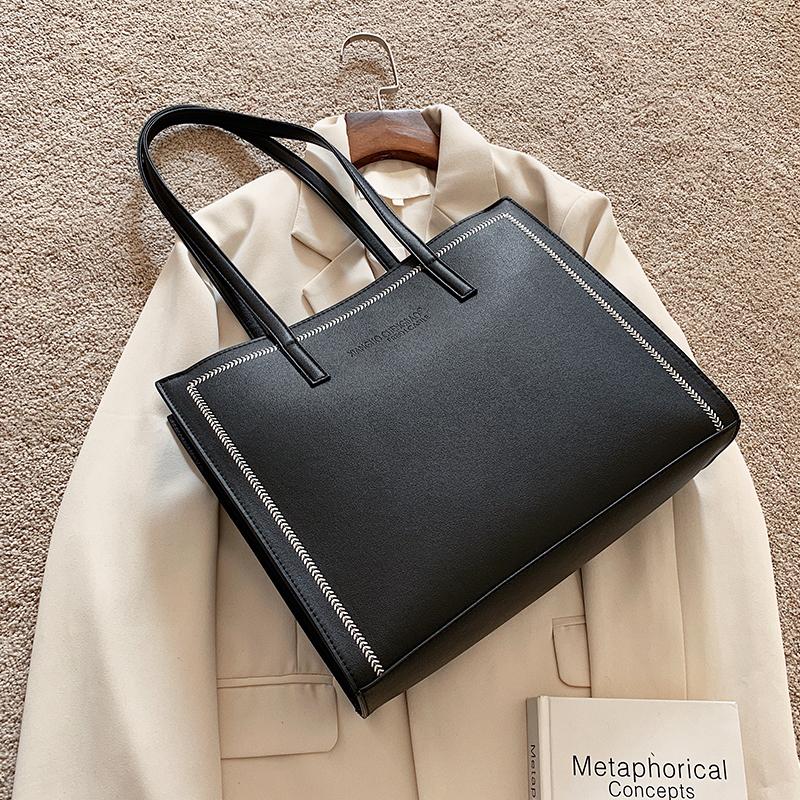 

Легкая роскошная женская сумка большой емкости, новая модная квадратная сумка из искусственной кожи на одно плечо, универсальная сумка для поездок на работу, сумка-тоут (20cm<Max Length<30cm)