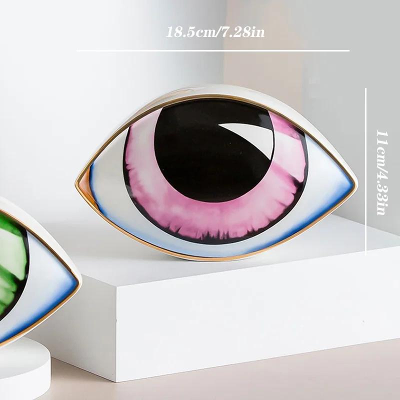 Nordic Style Ceramic Devil's Eye Home Decor Eye Abstract Ornament Sculpture Statues Study Room Abstract Decoration Gift Giving