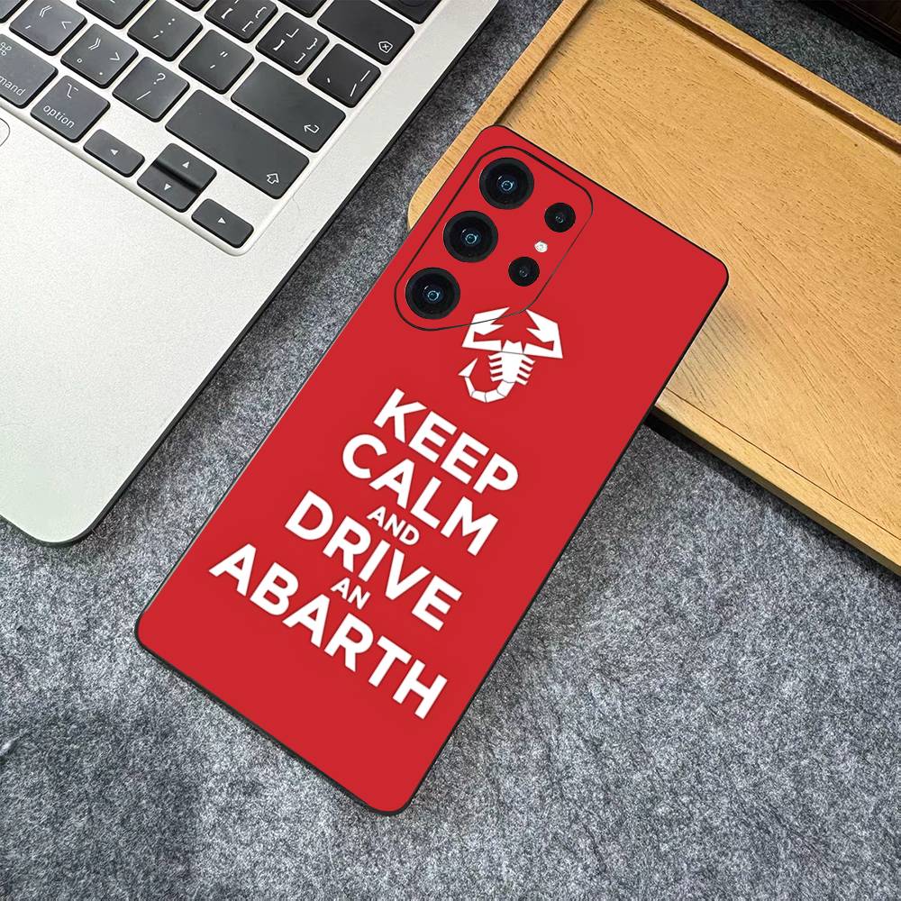 

Italy Famous Car A-ABARTH Logo Phone Case For Samsung S 24 Fe 25 Ultra Plus 20 Lite 21 30 22 23 24 22 Ultra 5G Fundas Samsung S21