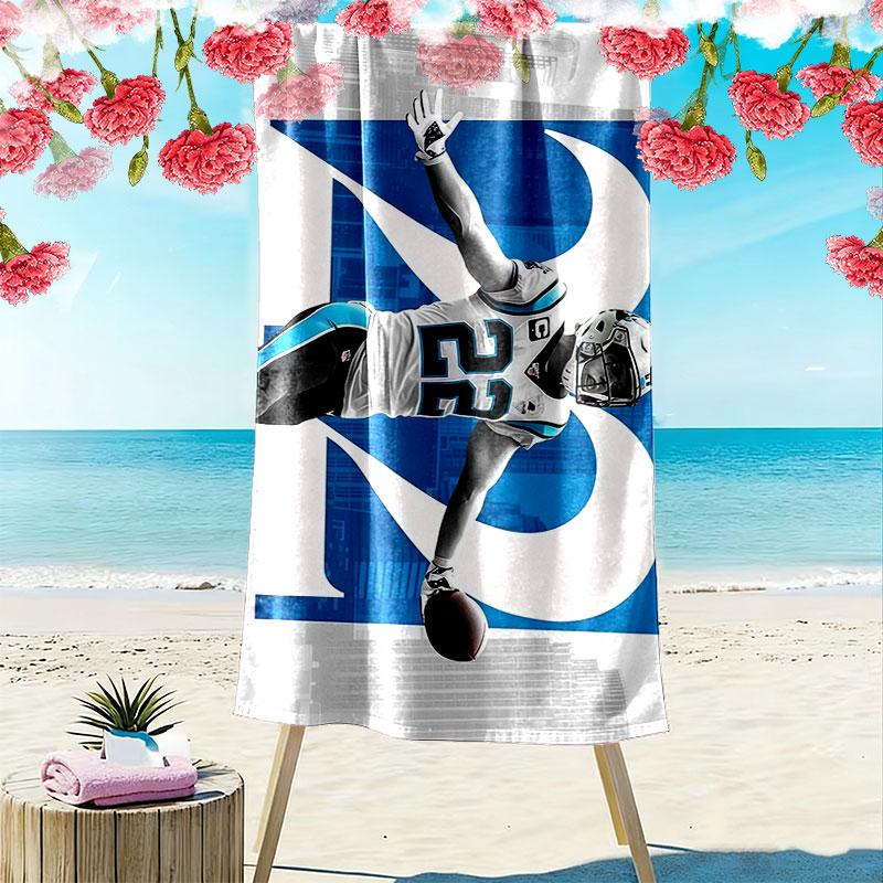 Christian McCaffrey Print Beach Towel, Large Soft Quick Dry Towel for Beach Camping Swimming