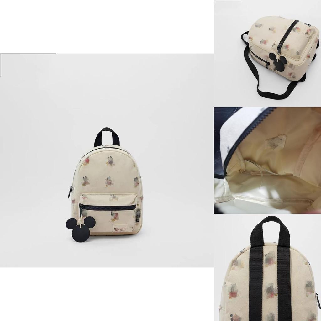 Mickey Mouse Mini Canvas Backpack With Zipper Closure For Kids And Women