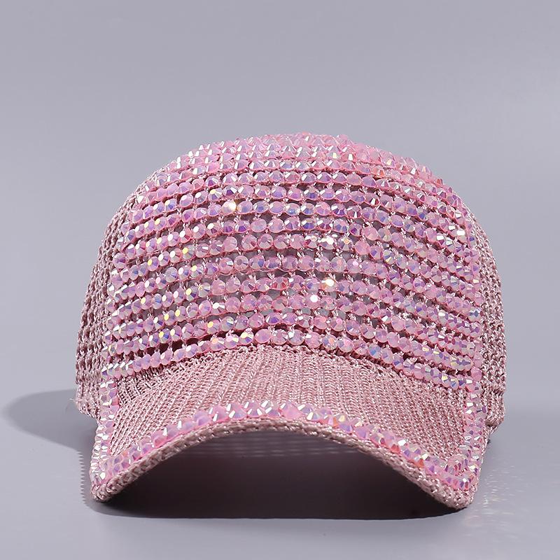 Strass-Baseballkappe, Outdoor-Sport, atmungsaktiv, Sonnenschutzhut, Sonnenschutzkappe