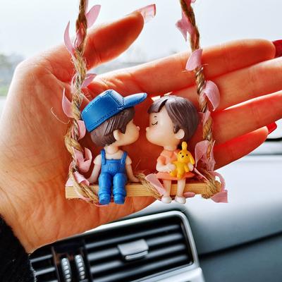 Swing Anime Character Model Car Accessories Car Rear View Mirror Ornaments Birthday Gift Car Decorations Car Hanger Toys