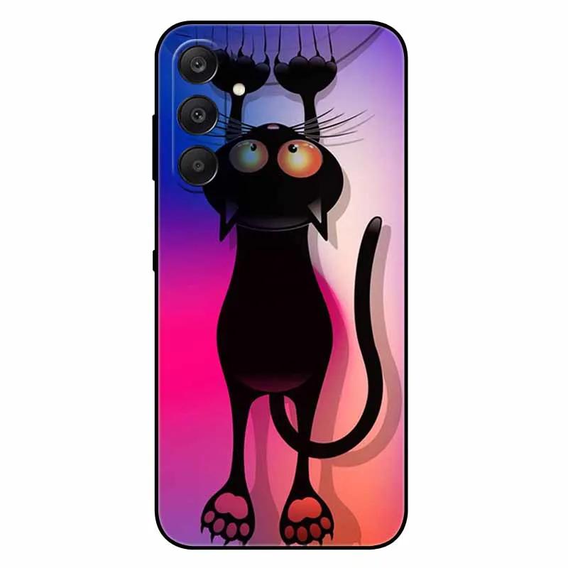 For Samsung A17 5G Case Black Silicone Soft Fashion Animal Back Cover For Samsung Galaxy A17 5G TPU Coque Cute Protective Bumper