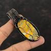 Bumble Bee Jasper Pendant Copper Wire Wrapped Pendant Handmade Copper Jewelry Genuine Gemstone Pendant Anniversary Gift Wire Wrapped Jewelry