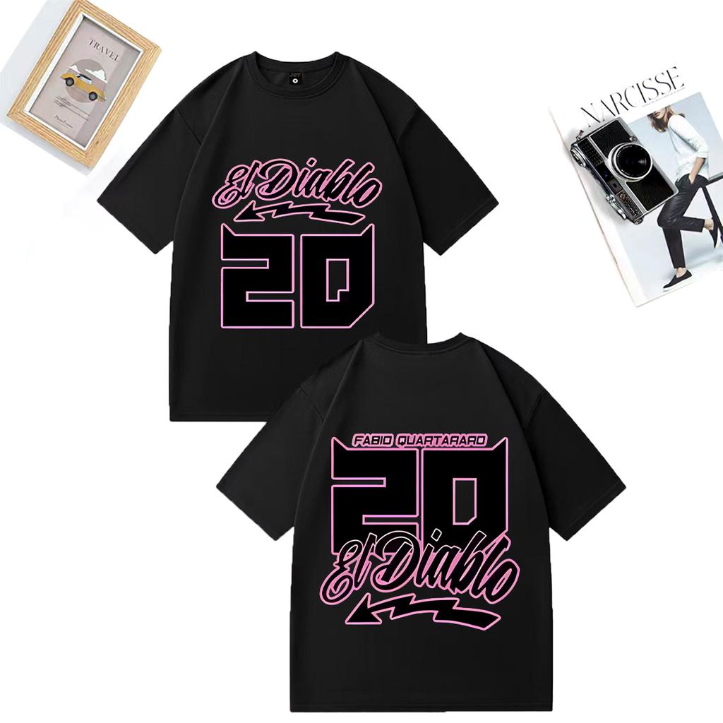 2025 Summer Fabio Quartararo New Graphics 100pure Cotton Printed Tshirt Mens Hip Hop Streetwear Short Sleeve Oversized Unisex