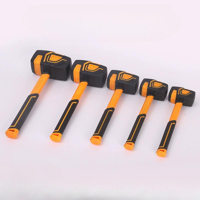 Multi-Functional Rubber Hammer Soft Rubber Leather Head for Tile Installation Professional Striking Construction Hand Tool