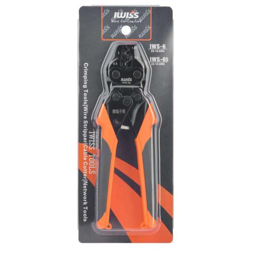 IWISS IWS-6S Crimping Tool for Bare Crimp Terminals, Bare Crimp Sleeves, and Bare Terminals, Compatible with 1.25, 2, 3.5, and 5.5 sq.