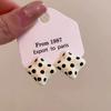 Flower Polka Dot Earrings Zinc Zinc Alloy Jewelry Gift French Style Round Stud Earrings  Date