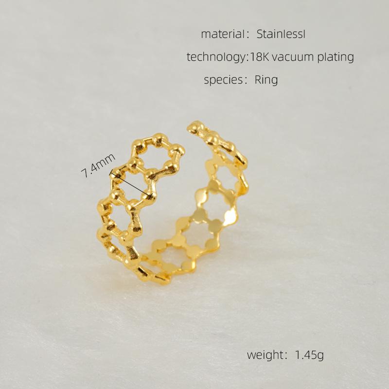 

Женское регулируемое полое кольцо из титановой стали 18 карат европейского и американского дизайна Adjustable Open