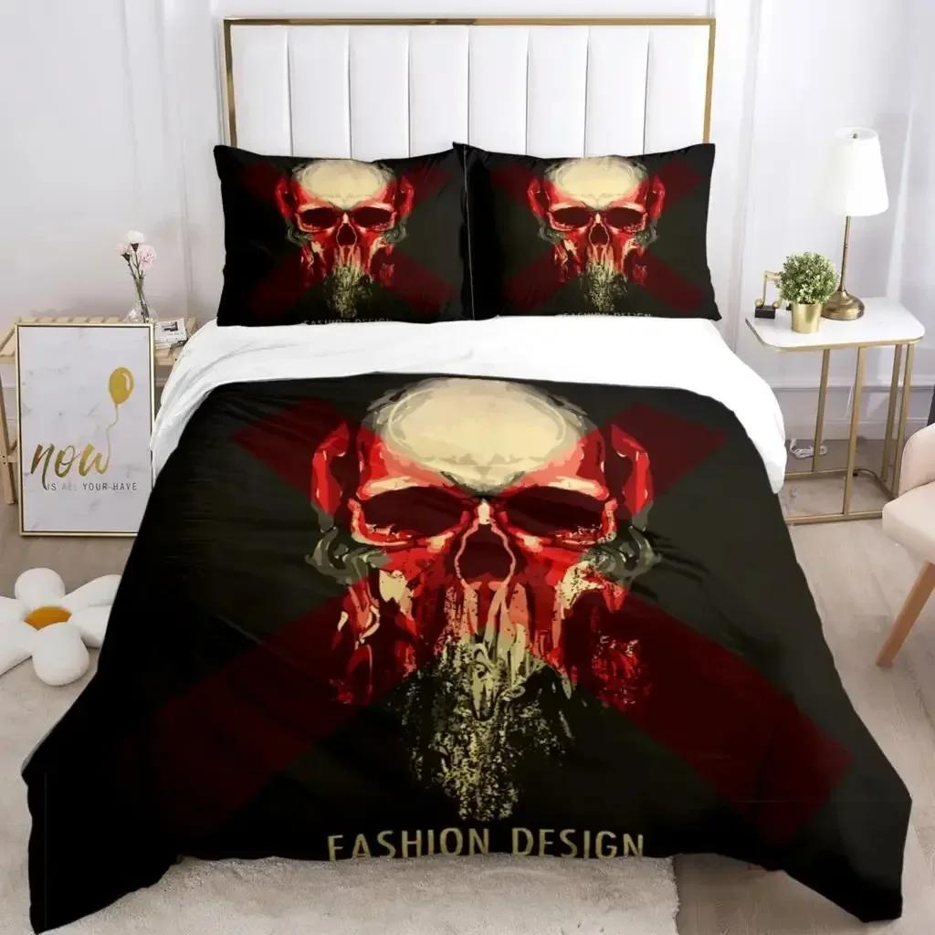 Comforter Skull Art Hd Print Comfortable Duvet Bedding Set Children Bedroom Decoration Home Textile