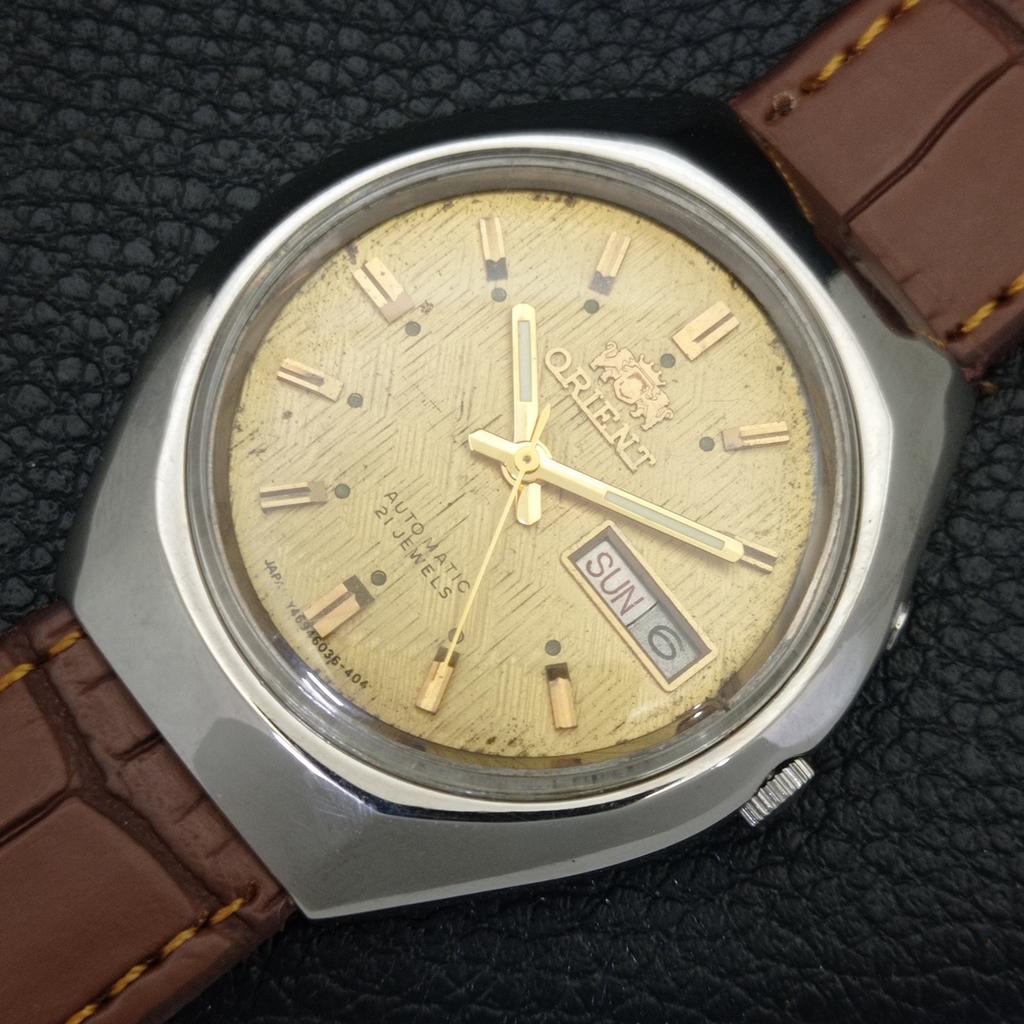 JAPAN VINTAGE ORIENT AUTOMATIC 46943 MENS ORIGINAL DIAL WATCH a703367-1 R213b-a703367