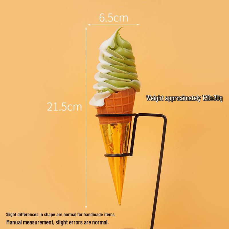 Night Market Ice Cream Cone Model: Realistic Torch Dessert Prop for Photography and Decor