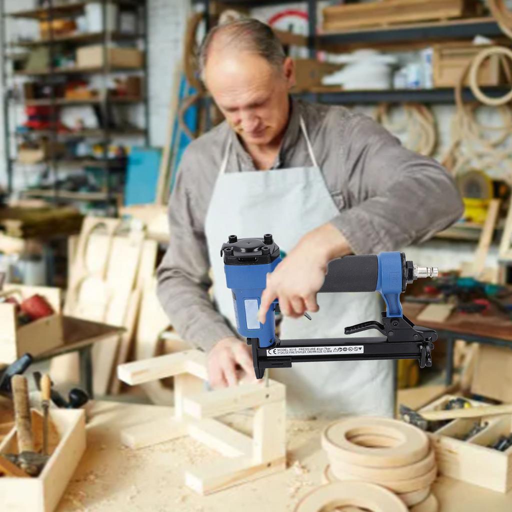 Pneumatic Stapler Kit NPT1/4 Inch Inlet Port Air Nailer Gun for 1/4in 5/16in 3/8in 1/2in 5/8in Staple Woodworking Projects