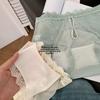 Ladies Summer Light Luxury Satin Hollow Lace Hip Ice Silk Quick Dry Middle Waist Triangle Briefs