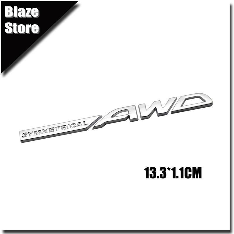 3D Metal Symmetrical AWD Badge Car Tailgate Car Sticker For BRZ XV Outback Forester Asahi Panther WRX Impreza