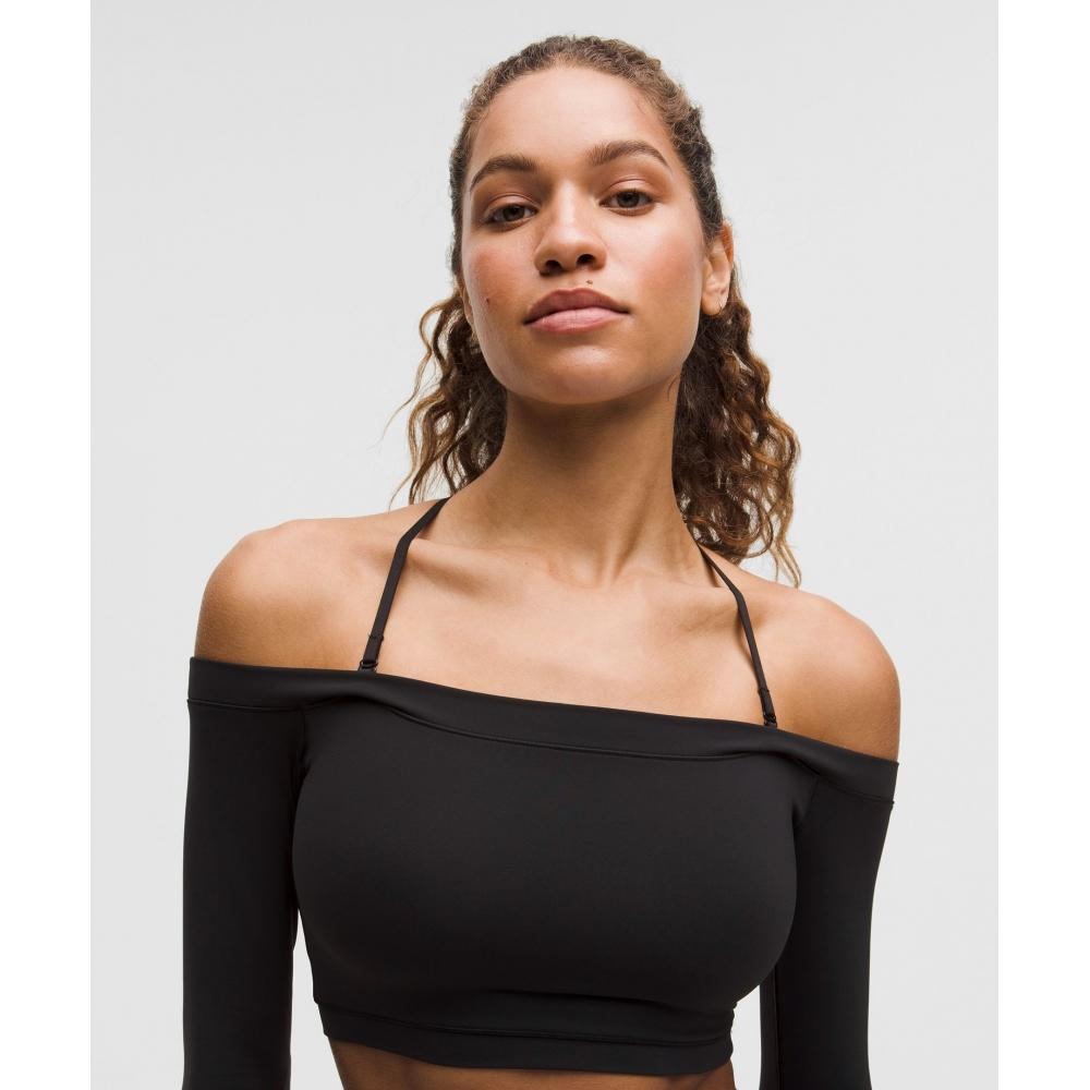 Lululemon Wunder Train Off Shoulder Long Sleeve Shirt Black