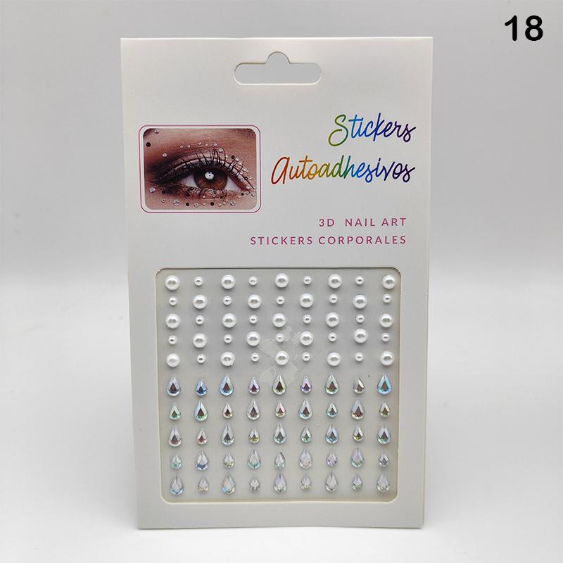 Gesichtsstein-Aufkleber 5D Bunter Strass-Tattoo-Lidschatten-Aufkleber für Festival Nägel Körper Make-up Bling Schmuck DIY Dekor