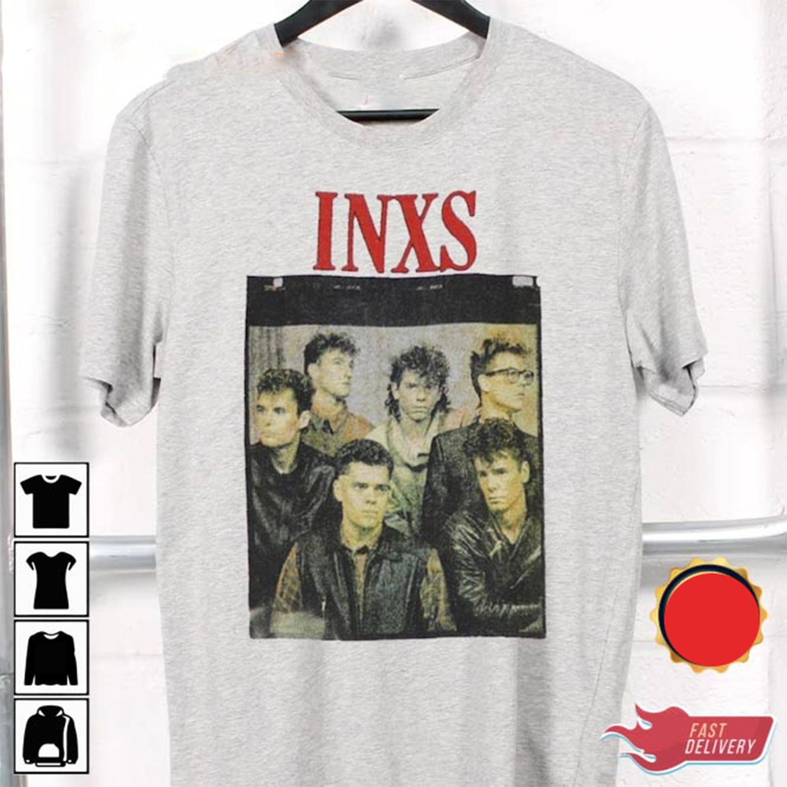 26 1984 INXS I Send A Message Tour 84 Rock Band Music Concert Tee T Shirt EG723 Unisex T-Shirt L