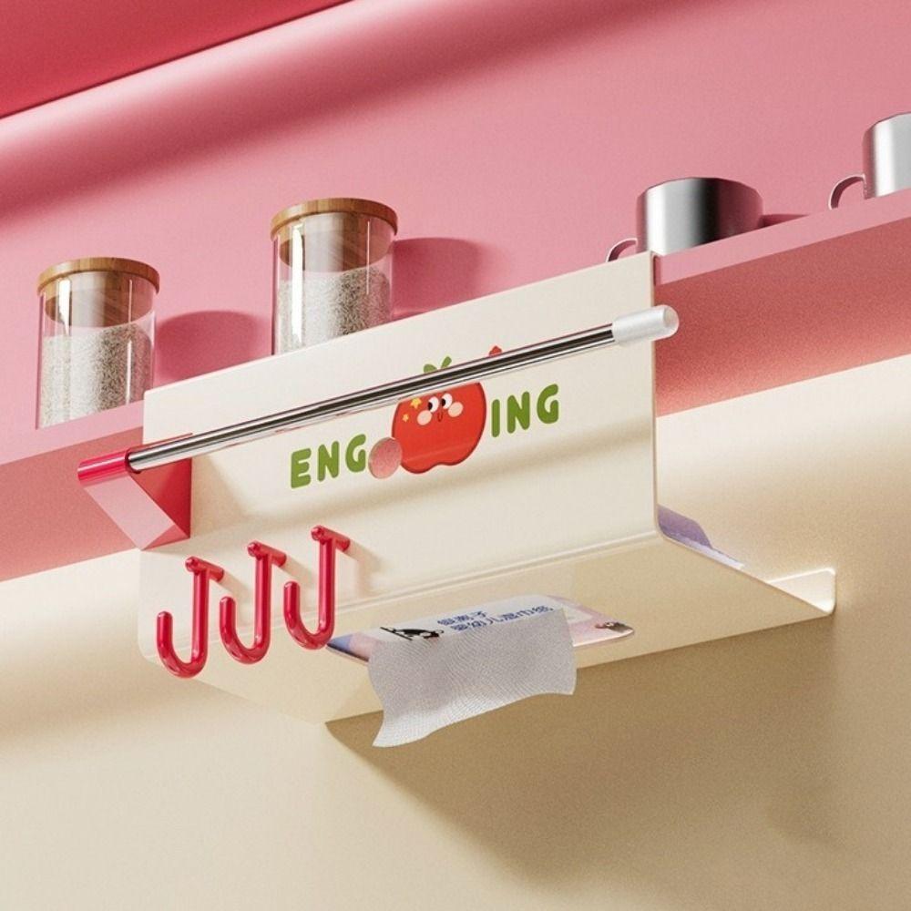 Large Capacity Upside-Down Paper Towel Rack Plastic Cling Film Holder Face Towel Holder Kitchen