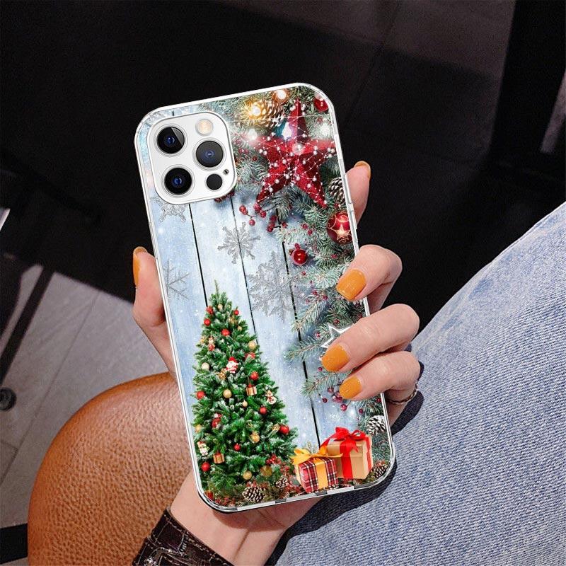 Merry Christmas Tree Snow Phone Case For iPhone 17 Air 16 Pro Max 16E 15 + 14 Plus 11 12 13 Mini 7 8 SE Gift Print Cover Fundas