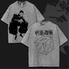 Jujutsu Kaisen Anime T-shirt For Men Short Sleeve Clothing Geto Suguru Graphic Cotton Tees Harajuku Male Vintage Washed T Shirt