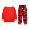 Family Matching Christmas Printed Loungewear Set with Long Sleeve Round Neck Top and Pants for Parents and Kids