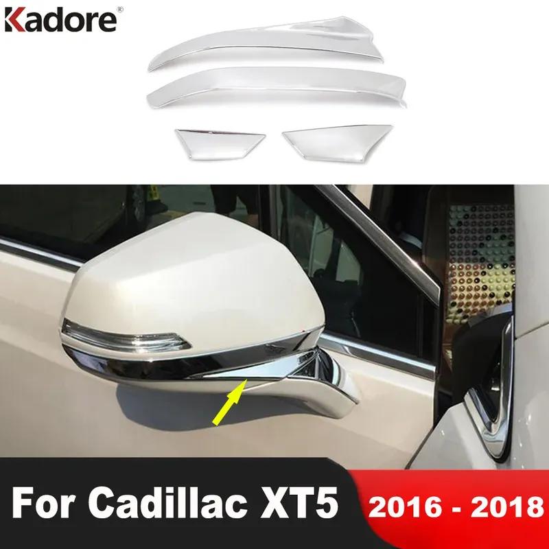 Rearview Mirror Cover Trim For Cadillac XT5 2016 2017 2018 Chrome Car Side Mirror A Pillar Frame Trims Accessories