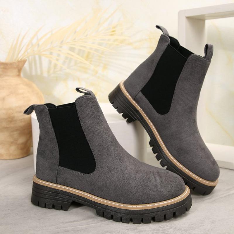 Neue Damen-Herbst-Chelsea-Ankle Boots im britischen Stil aus Wildleder, modische, vielseitige kurze Lederstiefel