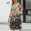 Summer Dresses For Women 2024 Beach Loose Round Neck Sleeveless Midi A-Line Swing Dress Sundresses With Pockets