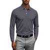 Men's Quick Dry Breathable Golf Polo Shirt Long Sleeve Button Collar Athletic Casual Shirt Sportswear