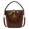 Korean version of retro handbag bag women's 2025 new autumn and winter simple versatile bucket bag niche messenger shoulder bag
