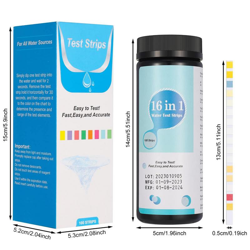 Pool Water Test Strips 16 In 1 Drinking Water Test Kit 100 Strips Well Water Test Kit Aquarium Lead Testing Kit Easy Testing