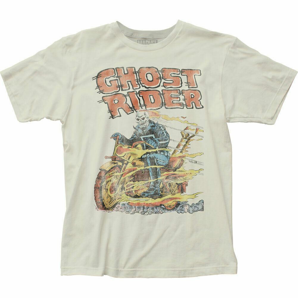 Ghost Rider Hell on Wheels T-shirt Licensed Marvel Comic Book Tee Vintage White XL