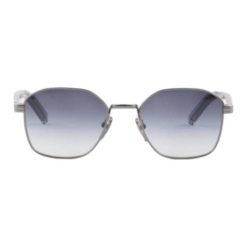 Prada Iconic Nameplate Metal Irregular Sunglasses Men's Silver