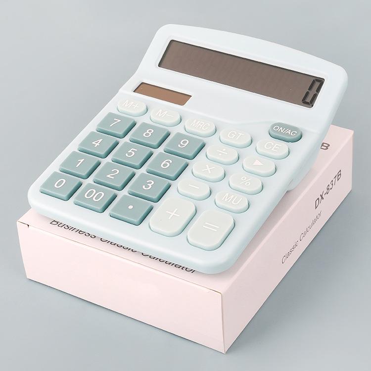 Office 1PC Transparent Gradient Large Button Calculator Large Screen Electronic Calculator 12 Digit Student Specific Calculator