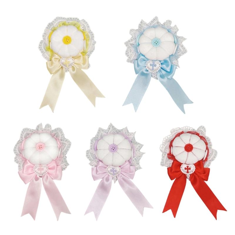Anime Style Hair Clip Lace Barrettes And Button For Secure Bun Hold In Various Occasion Comfortable Hairpin