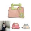 Adorable Mini Cartoon Dog Bone Shoulder Bag In Trendy Color Block Design For Kids