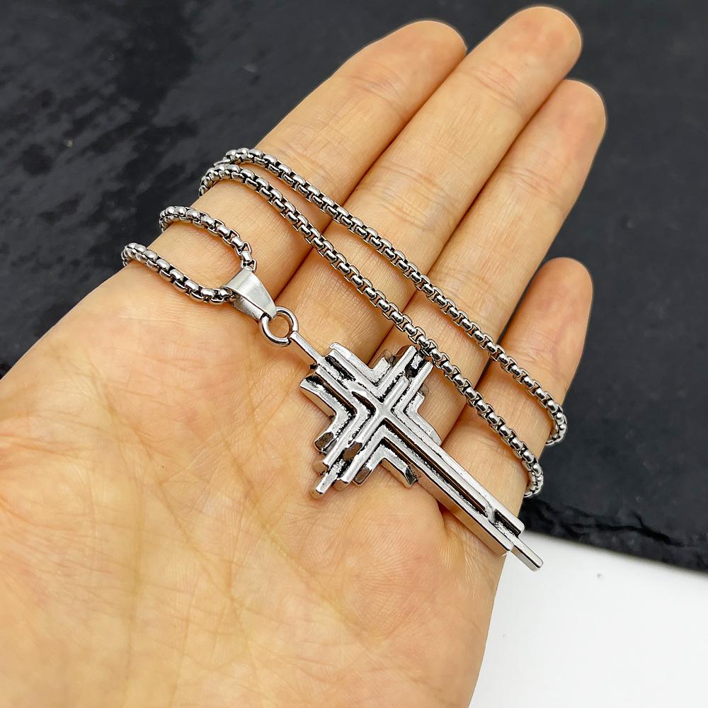 Unisex Three-Dimensional Cross Sweater Necklace