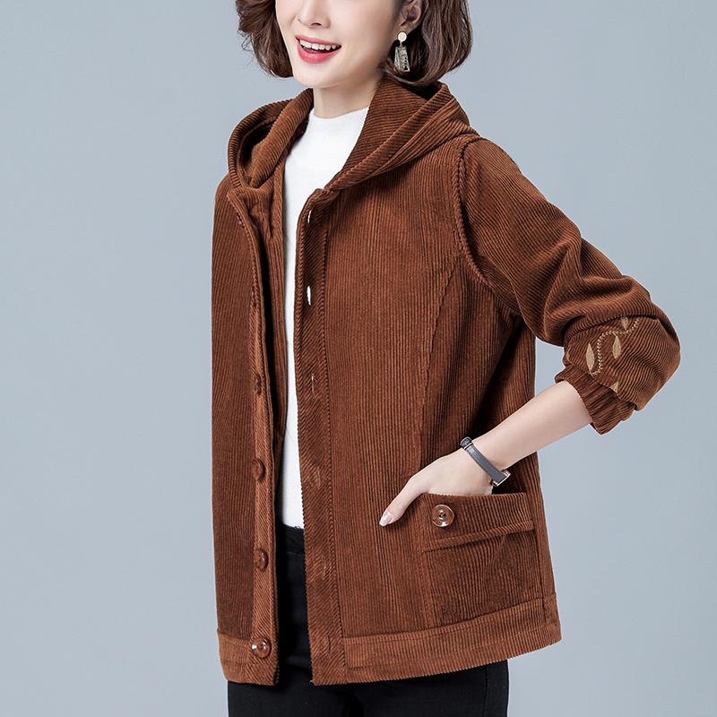 

Женское модное пальто с капюшоном больших размеров — теплая вельветовая подкладка на флисовой подкладке, стильные длинные рукава и практичные карманы 4XL