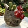 Cute Chicken Shape Ornament Creative Resin Chicken Rooster Flower Pots Indoor Resin Flower Pot Decorative For Garden Patio