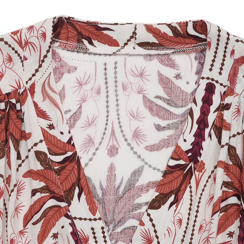 VEZFAA Damenmode, Sommer, Frühling, Blumenmuster, Druck, ärmellos, V-Ausschnitt, hohe Taille, Freizeitkleider