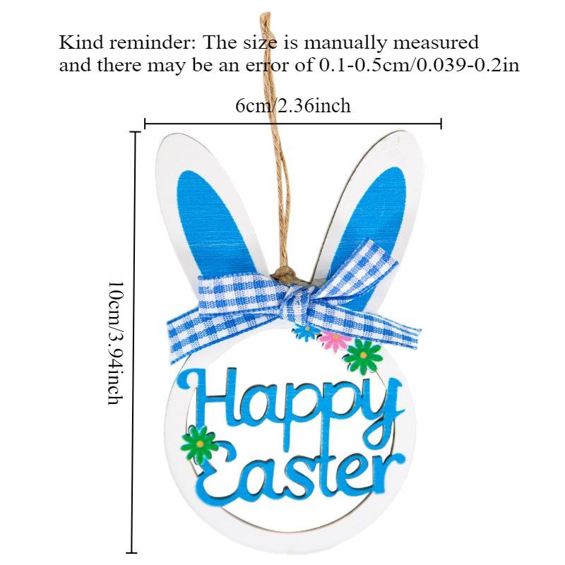 4pcs Wooden Easter Egg Decorations Easter Party Decorations Handicraft Hanging Easter Decorations Outdoor Office Home Decoration